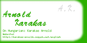 arnold karakas business card